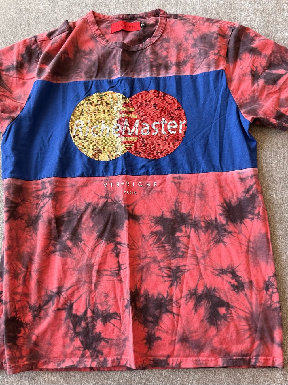 Vie Riche Paris RicheMaster Sequin Logo Tie-Dye Men’s Tee (XL)